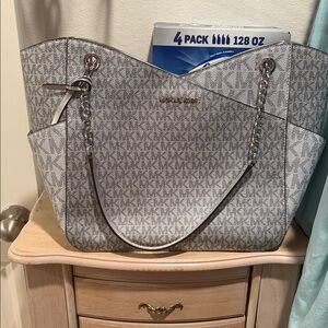 Michael Kors Silver Patterned Tote